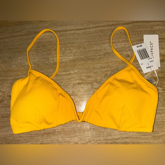L*Space Helena Bikini Top in Sunshine Gold Size Large - Picture 3 of 8